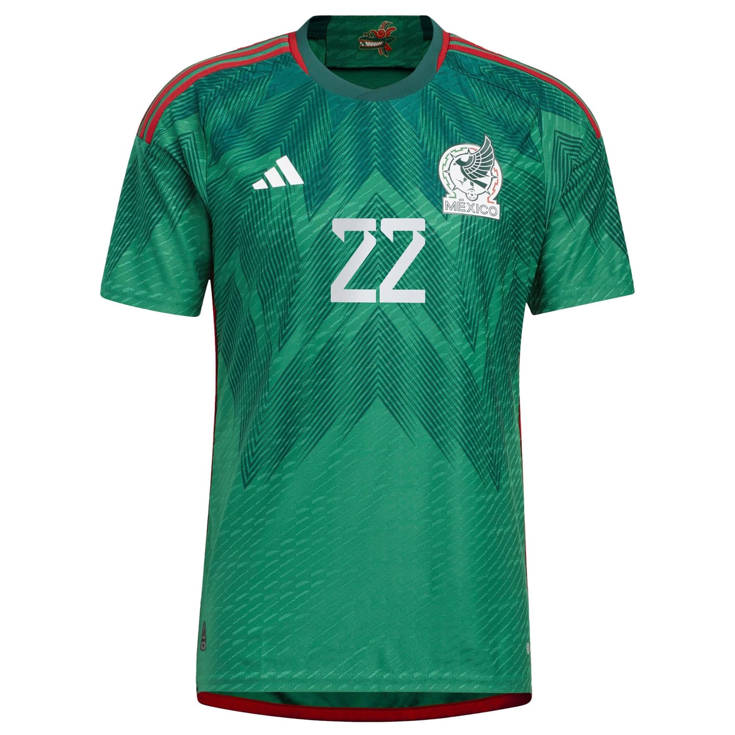 Mexico National Team Home Authentic Jersey Shirt Green 2022-23 player Hirving Lozano printing for Men