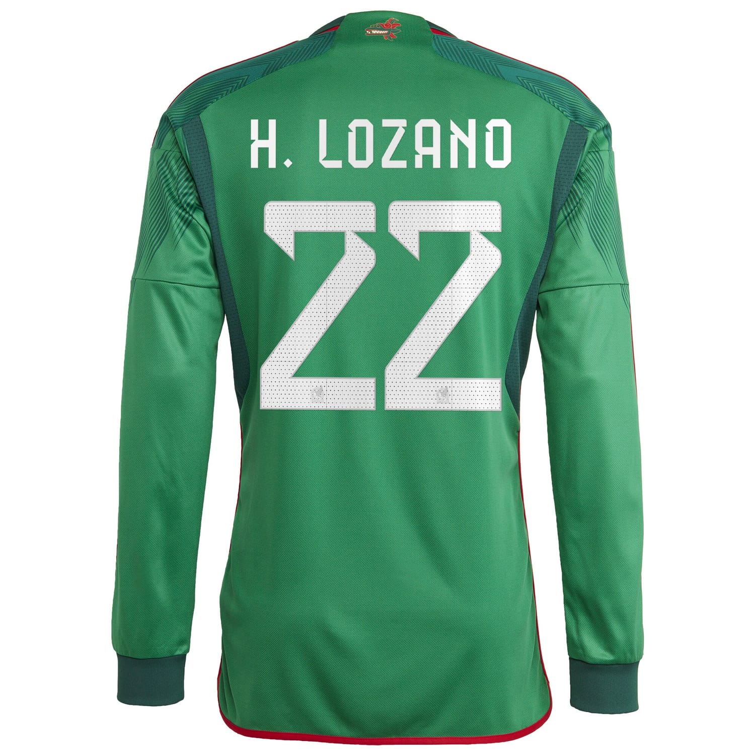 Mexico National Team Home Jersey Shirt Long Sleeve Green 2022-23 player Hirving Lozano printing for Men