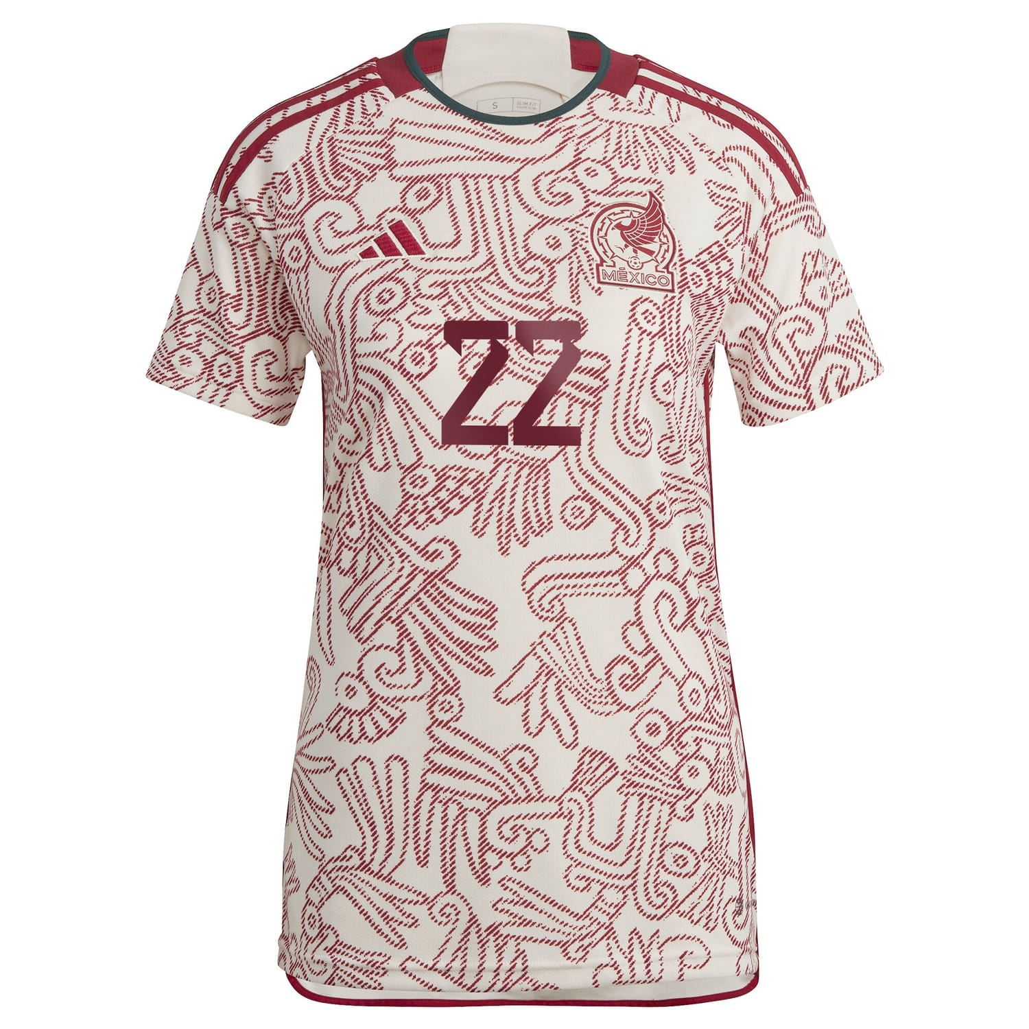 Mexico National Team Away Jersey Shirt White 2022-23 player Hirving Lozano printing for Women