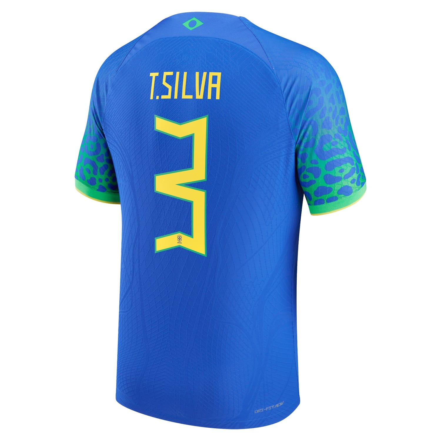 Brazil National Team Away Authentic Jersey Shirt Blue 2022-23 player Thiago Silva printing for Men