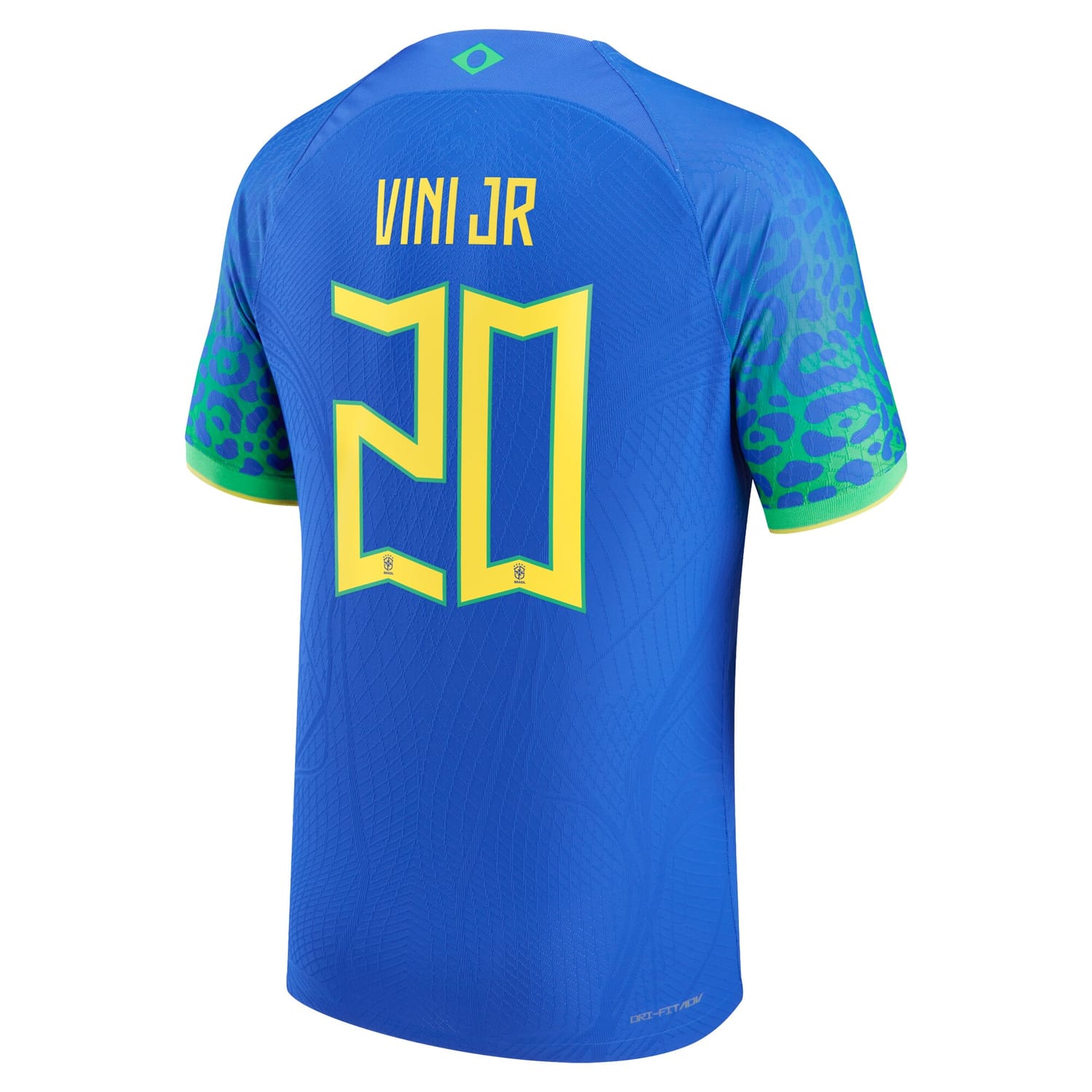 Brazil National Team Away Authentic Jersey Shirt Blue 2022-23 player Vinicius Junior printing for Men