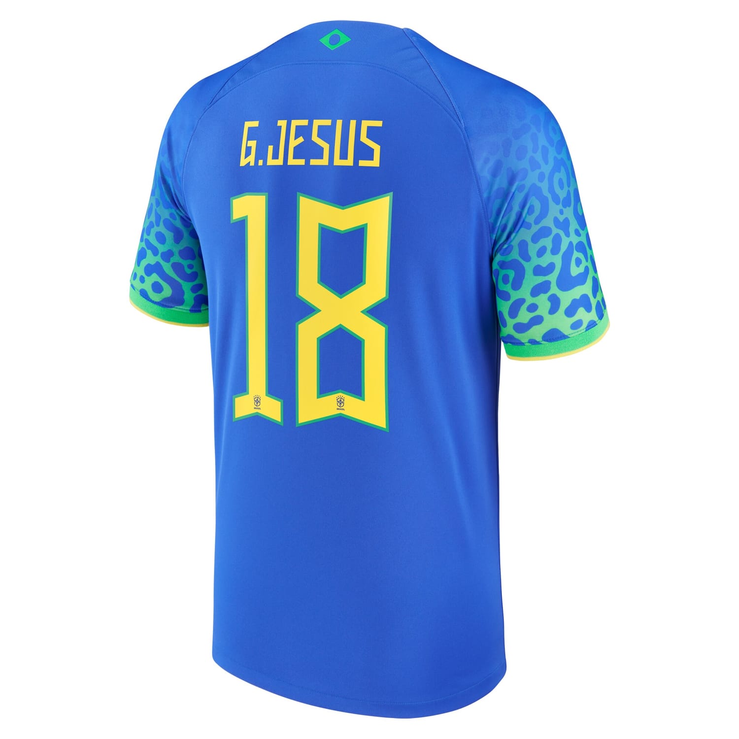 Brazil National Team Away Jersey Shirt Blue 2022-23 player Gabriel Jesus printing for Men