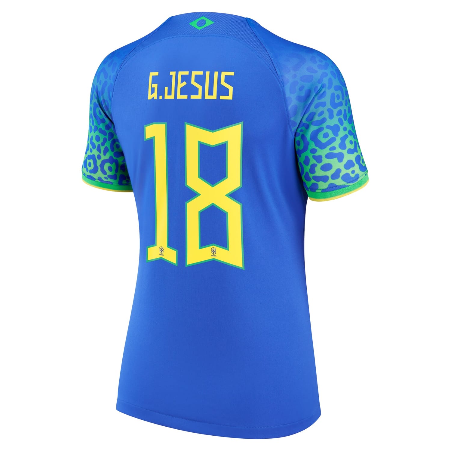 Brazil National Team Away Jersey Shirt Blue 2022-23 player Gabriel Jesus printing for Women