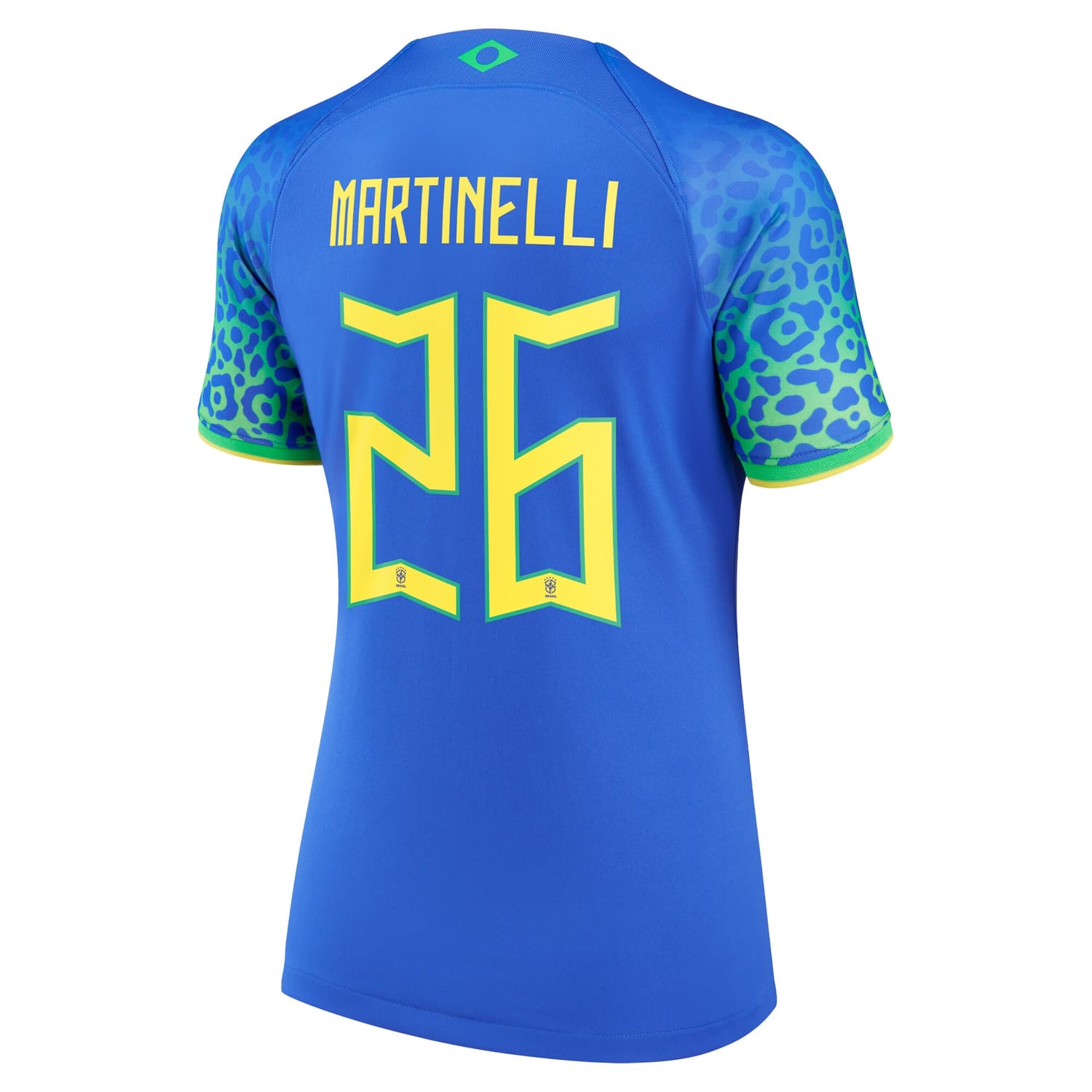 Brazil National Team Away Jersey Shirt Blue 2022-23 player Gabriel Martinelli printing for Women