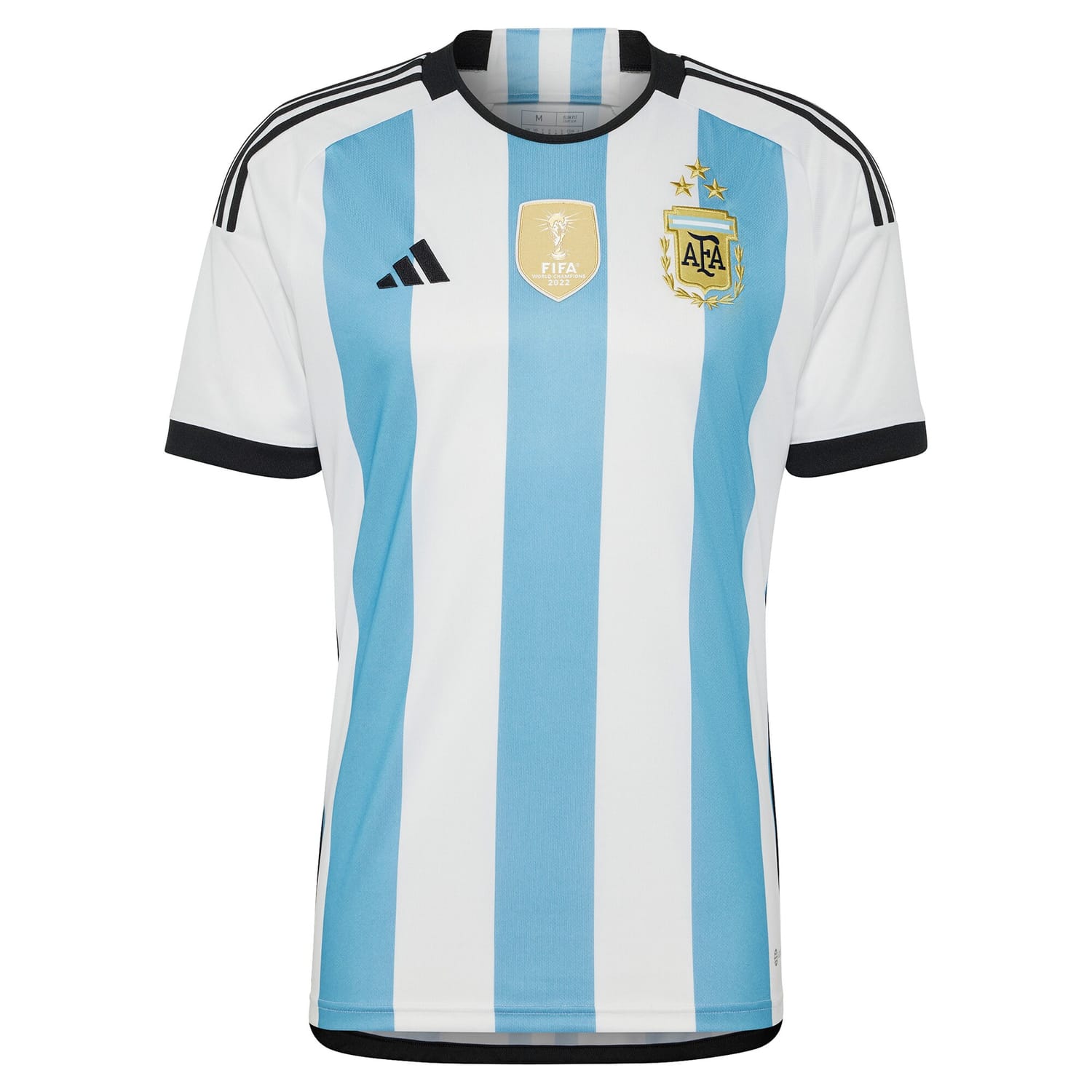 Champions Argentina National Team Home Winners Jersey Shirt White/Light Blue 2022 for Men