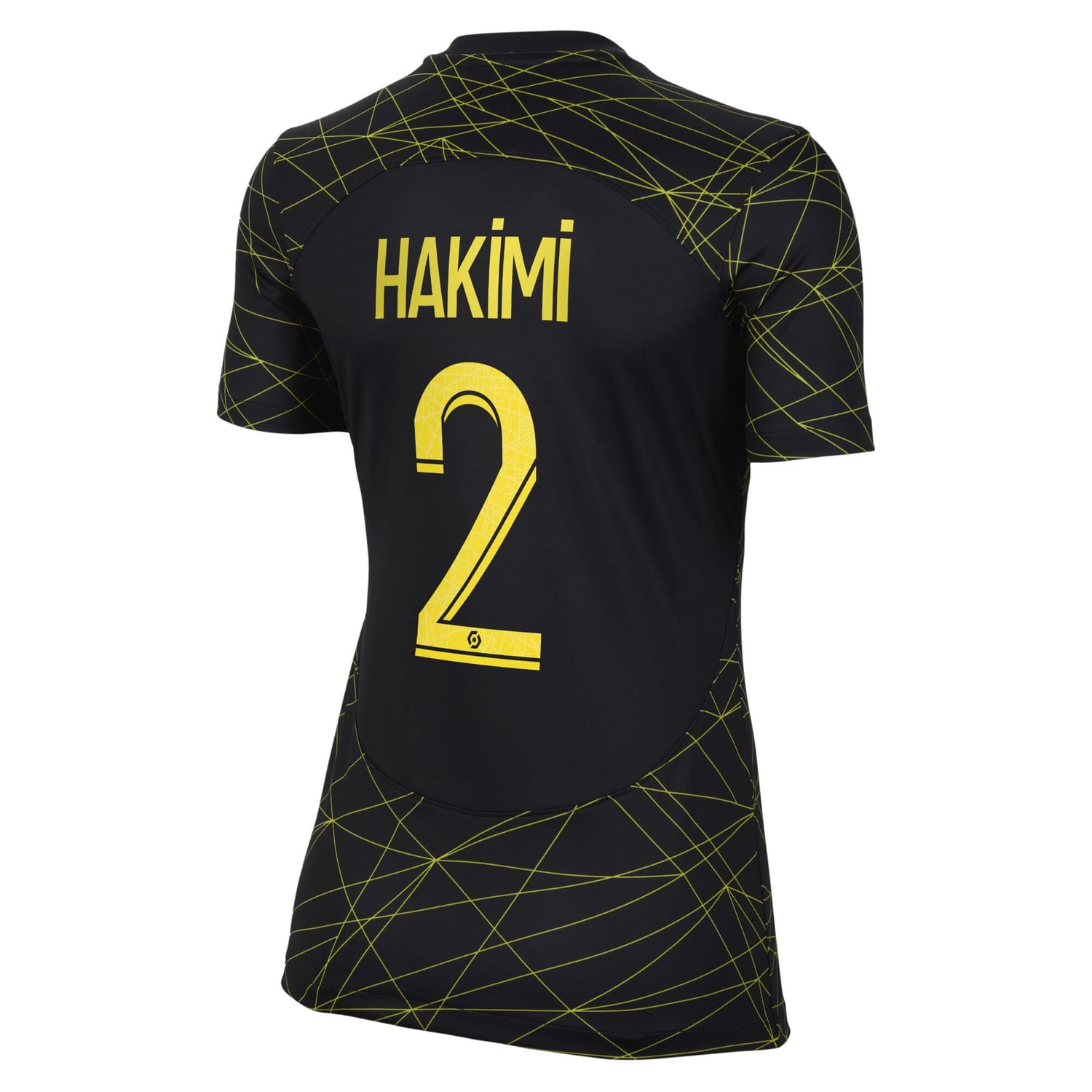 Ligue 1 Paris Saint-Germain Fourth Jersey Shirt Black 2022-23 player Achraf Hakimi printing for Women