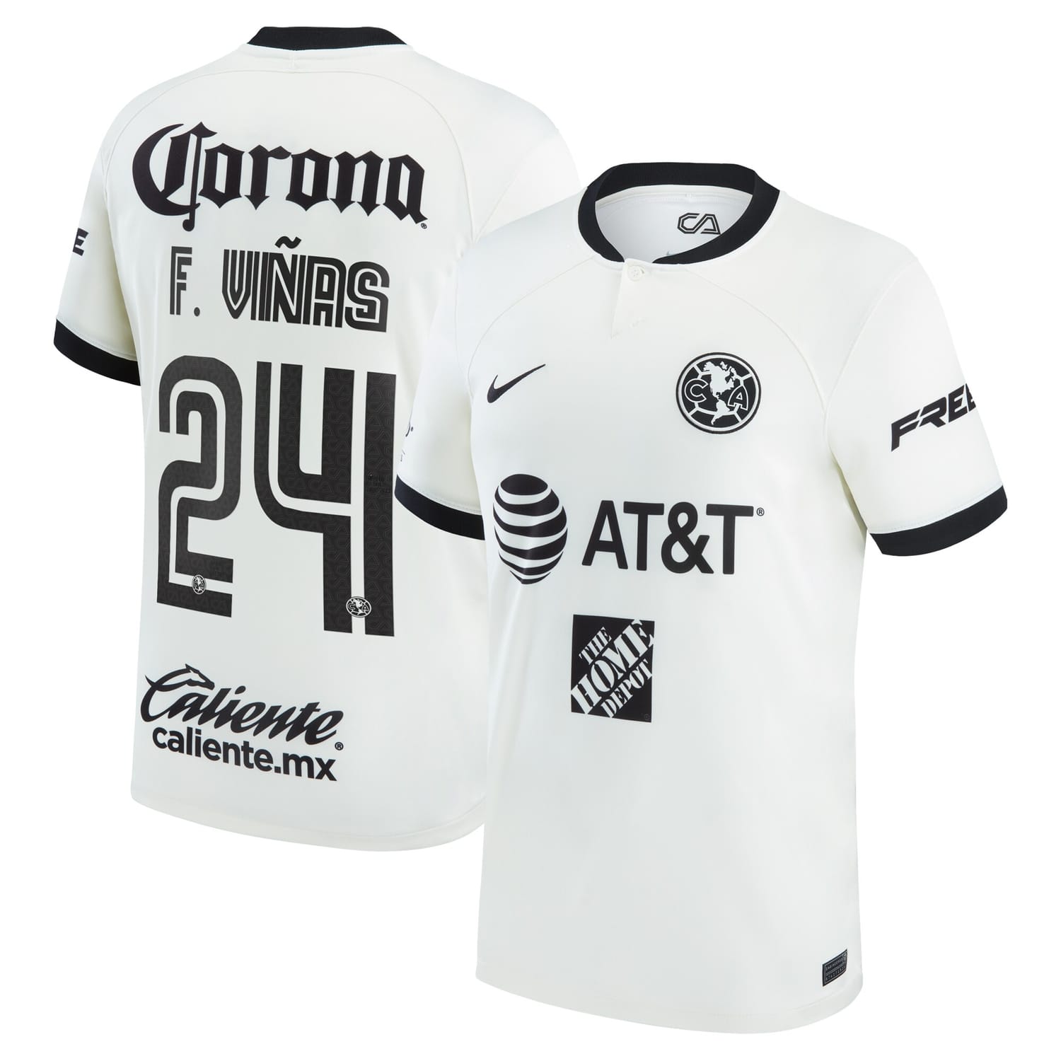 Liga MX Club America Third Jersey Shirt White 2022-23 player Federico Viñas printing for Men