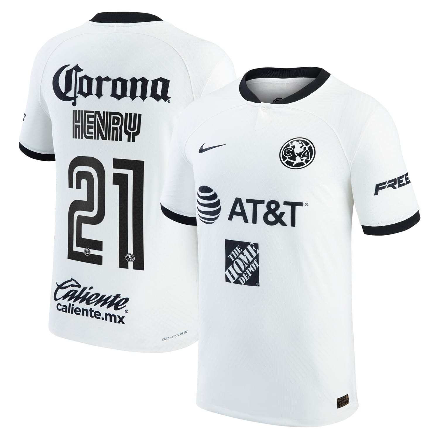 Liga MX Club America Third Authentic Jersey Shirt White 2022-23 player Henry Martin printing for Men