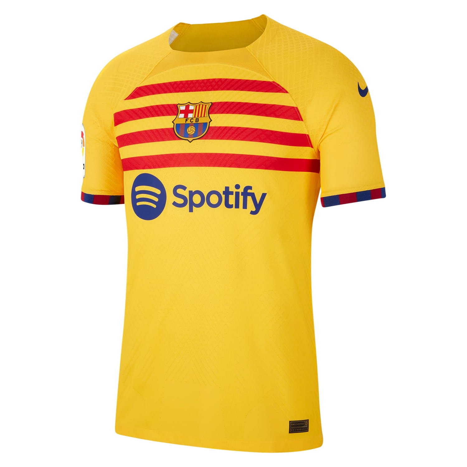 La Liga Barcelona Fourth Authentic Jersey Shirt Yellow 2022-23 for Men