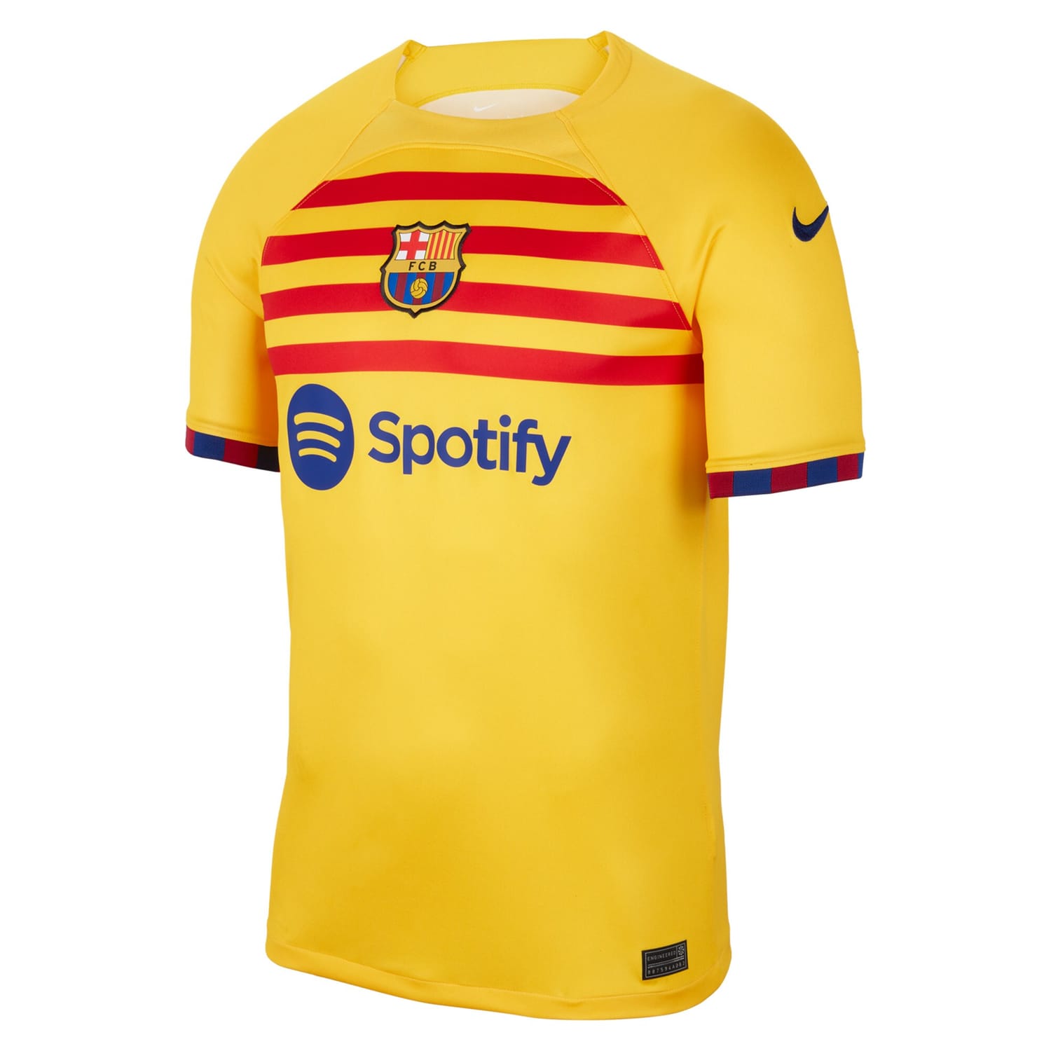 La Liga Barcelona Fourth Jersey Shirt Yellow 2022-23 for Men