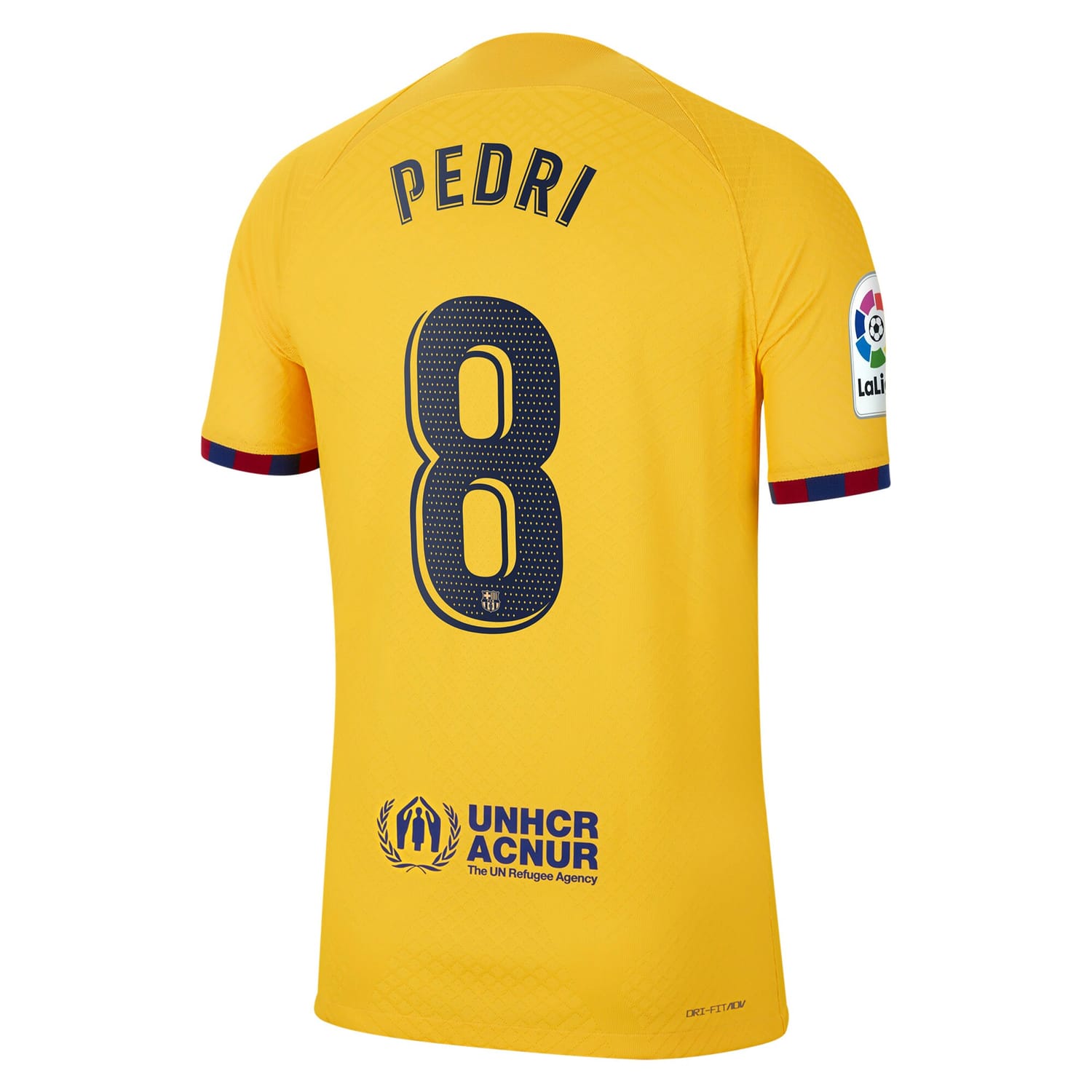 La Liga Barcelona Fourth Authentic Jersey Shirt Yellow 2022-23 player Pedri printing for Men