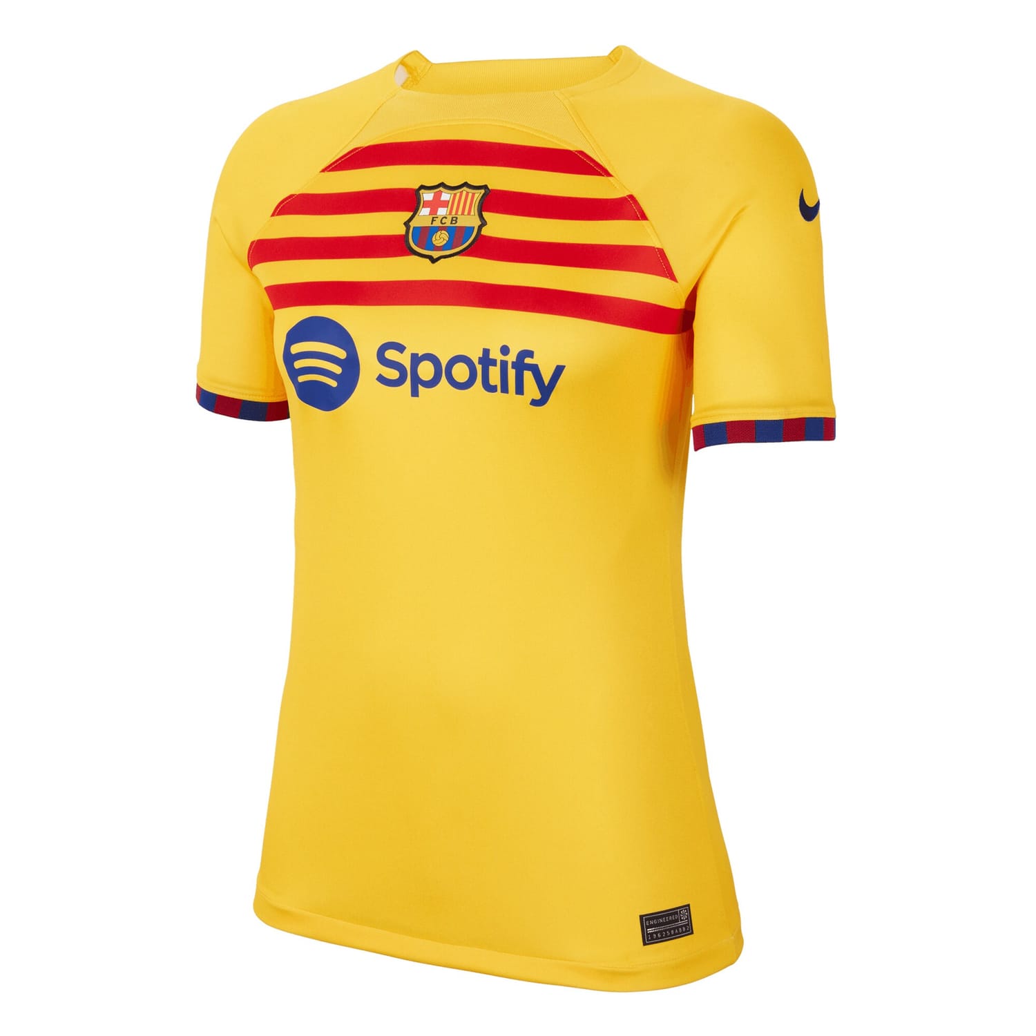 La Liga Barcelona Fourth Jersey Shirt Yellow 2022-23 player Ansu Fati printing for Women