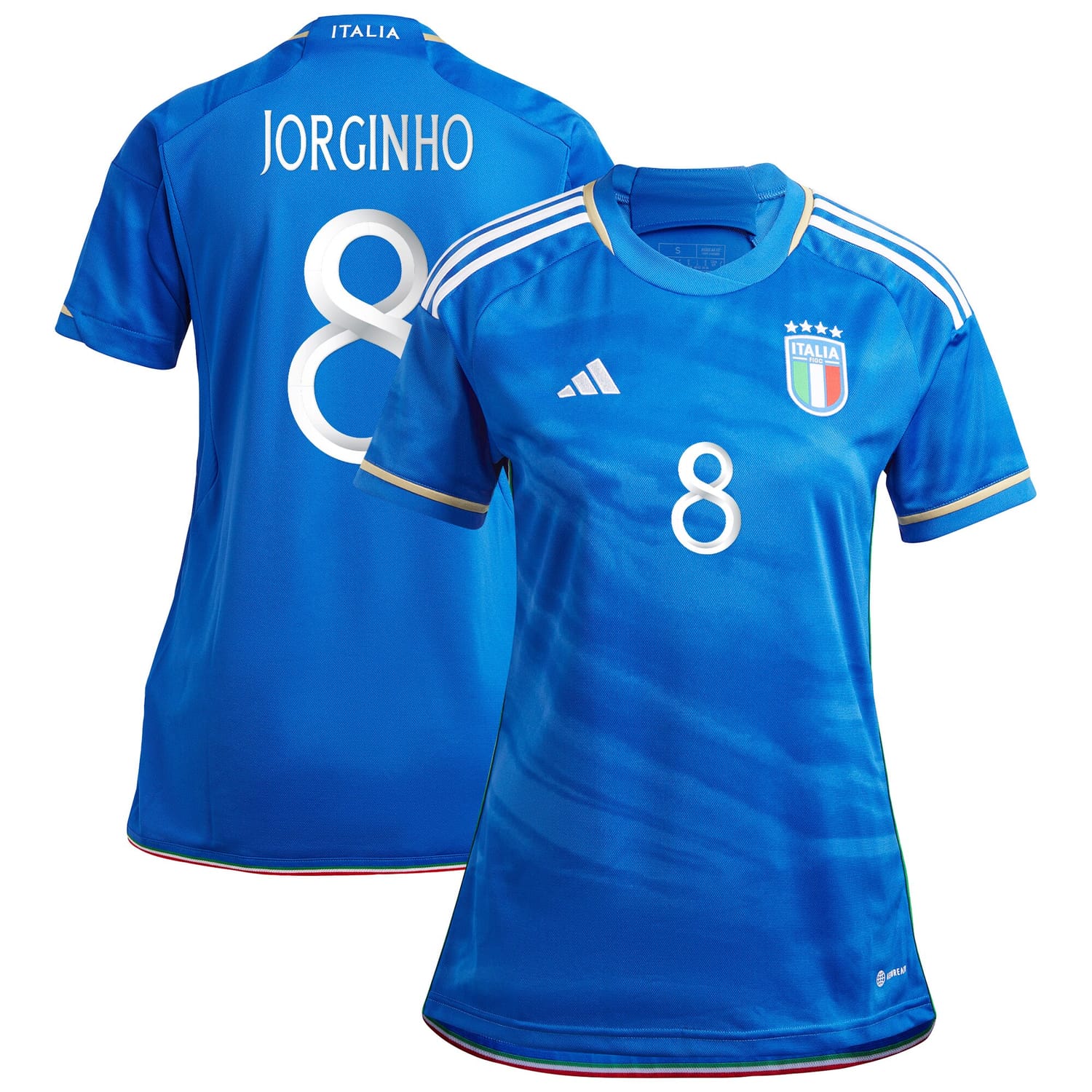 Italy National Team Home Jersey Shirt Blue 2023 player Jorginho printing for Women