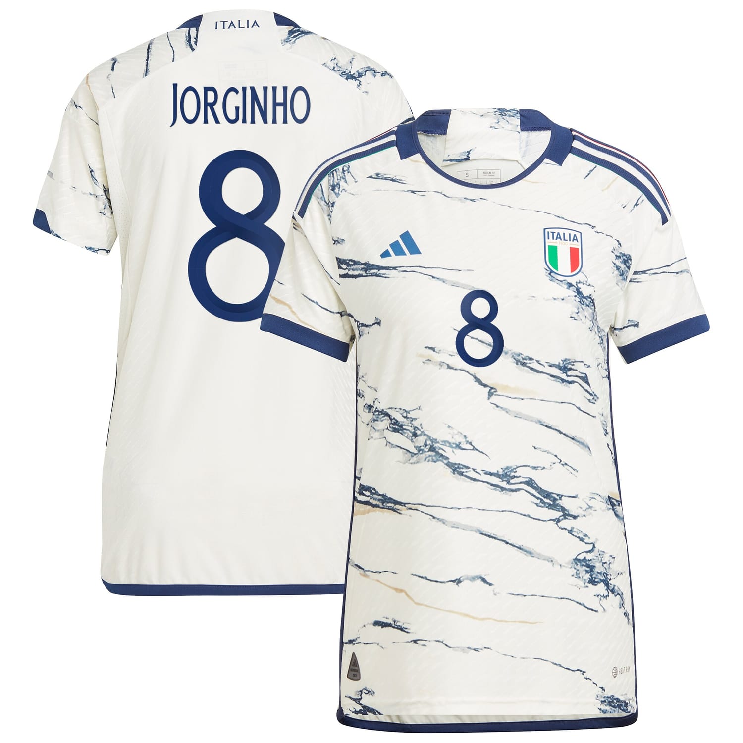 Italy National Team Away Authentic Jersey Shirt White 2023 player Jorginho printing for Men