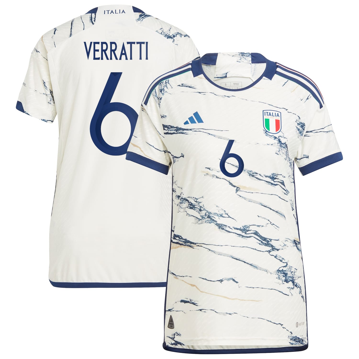 Italy National Team Away Authentic Jersey Shirt White 2023-24 player Marco Verratti printing for Men