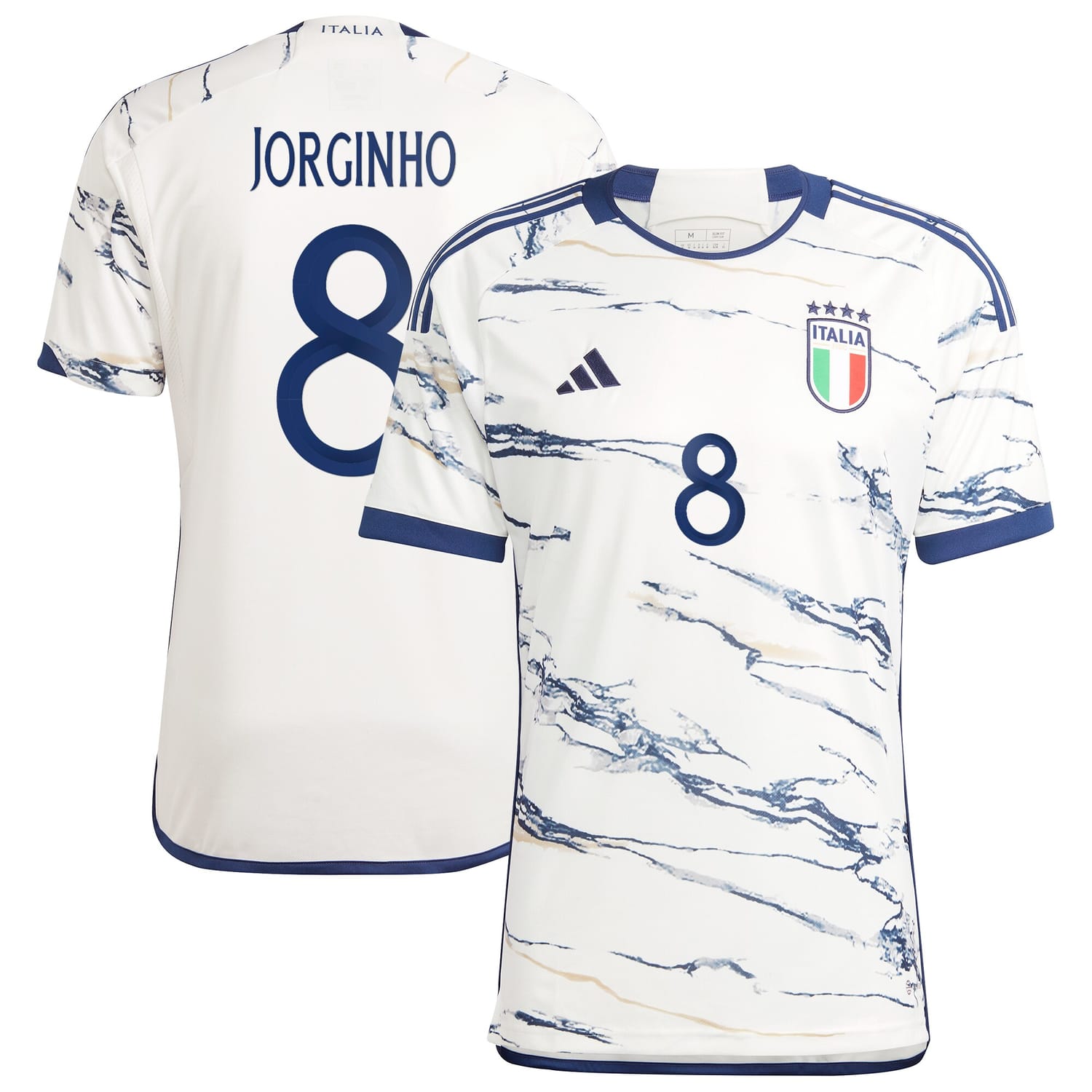 Italy National Team Away Jersey Shirt White 2023 player Jorginho printing for Men