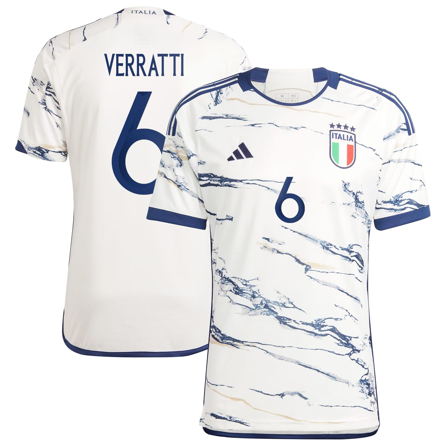 Italy National Team Away Jersey Shirt White 2023 player Marco Verratti printing for Men