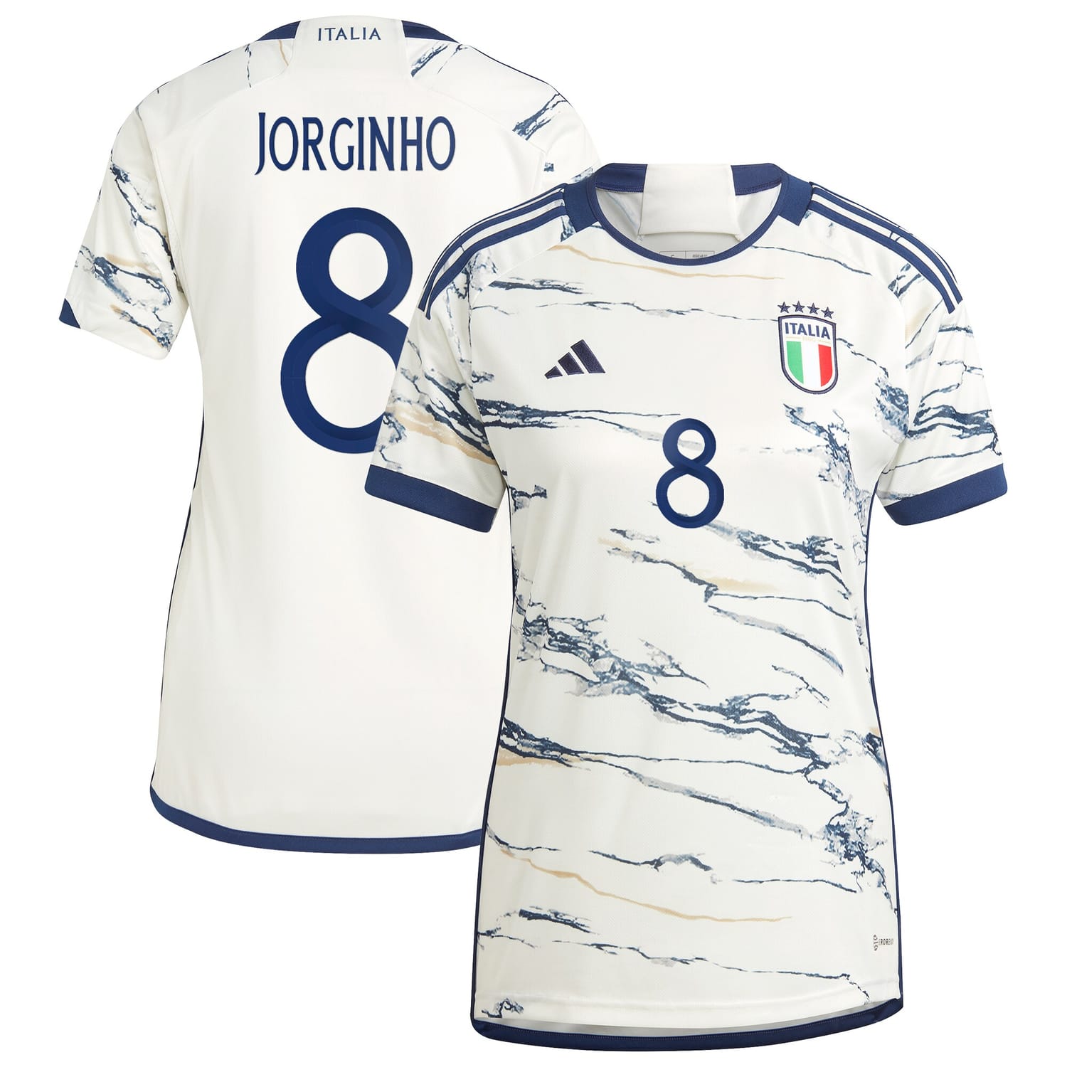 Italy National Team Away Jersey Shirt White 2023-24 player Jorginho printing for Women