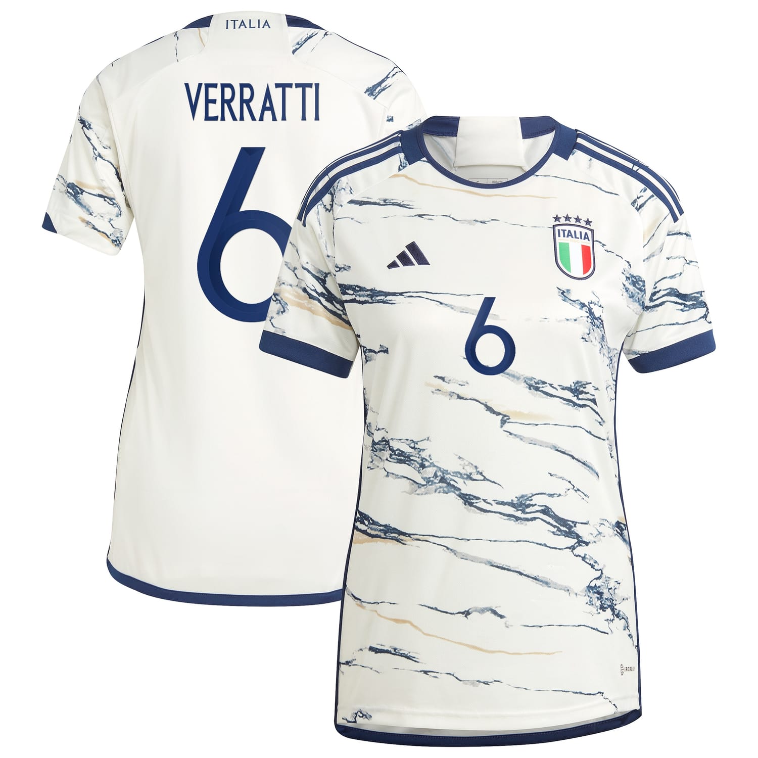 Italy National Team Away Jersey Shirt White 2023-24 player Marco Verratti printing for Women