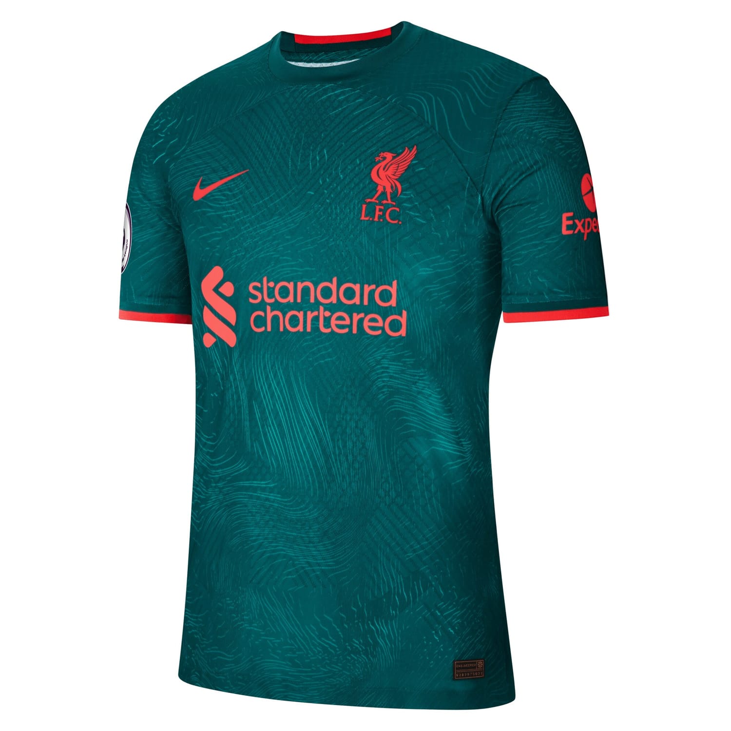 Premier League Liverpool Third Authentic Jersey Shirt Teal 2022-23 player Mohamed Salah printing for Men
