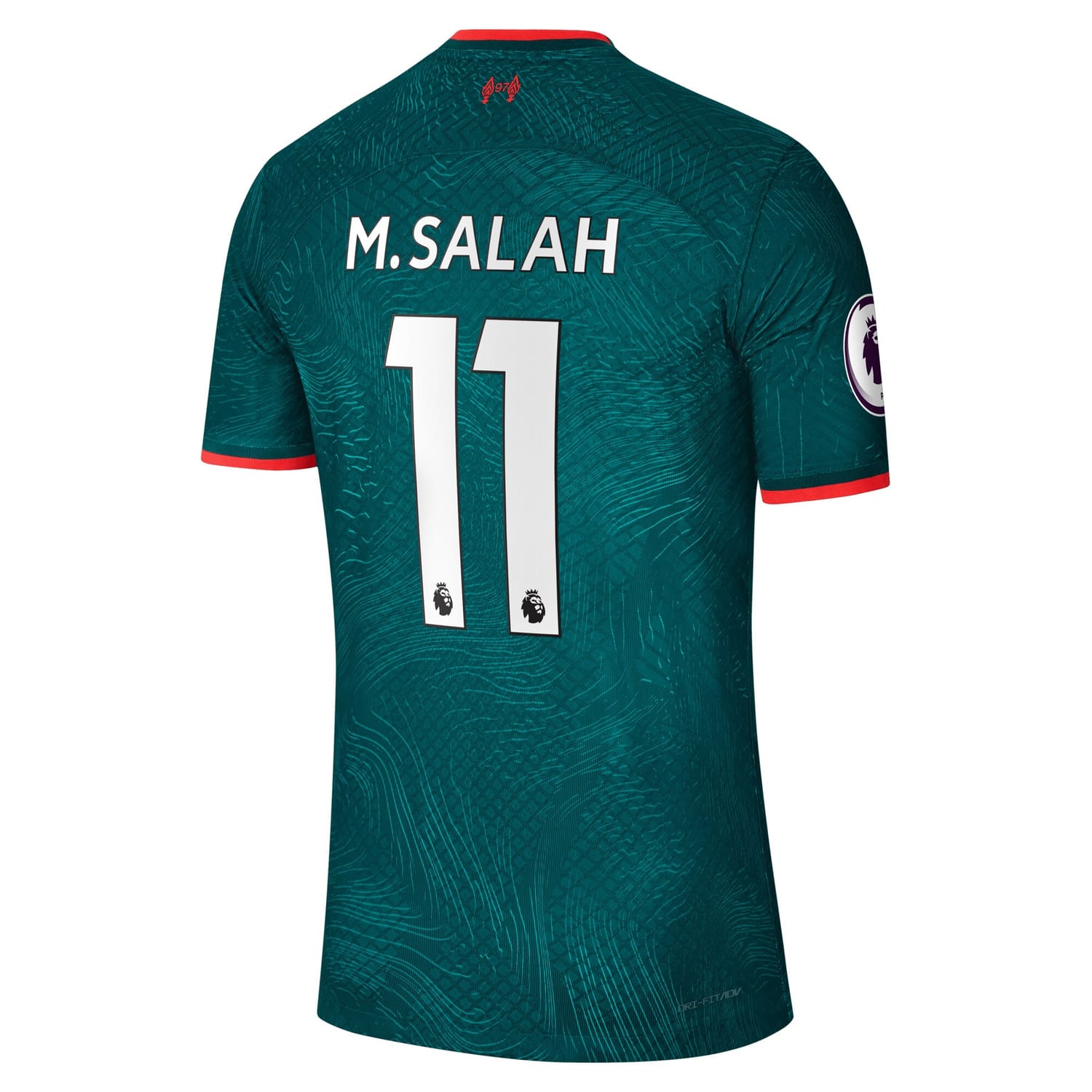 Premier League Liverpool Third Authentic Jersey Shirt Teal 2022-23 player Mohamed Salah printing for Men