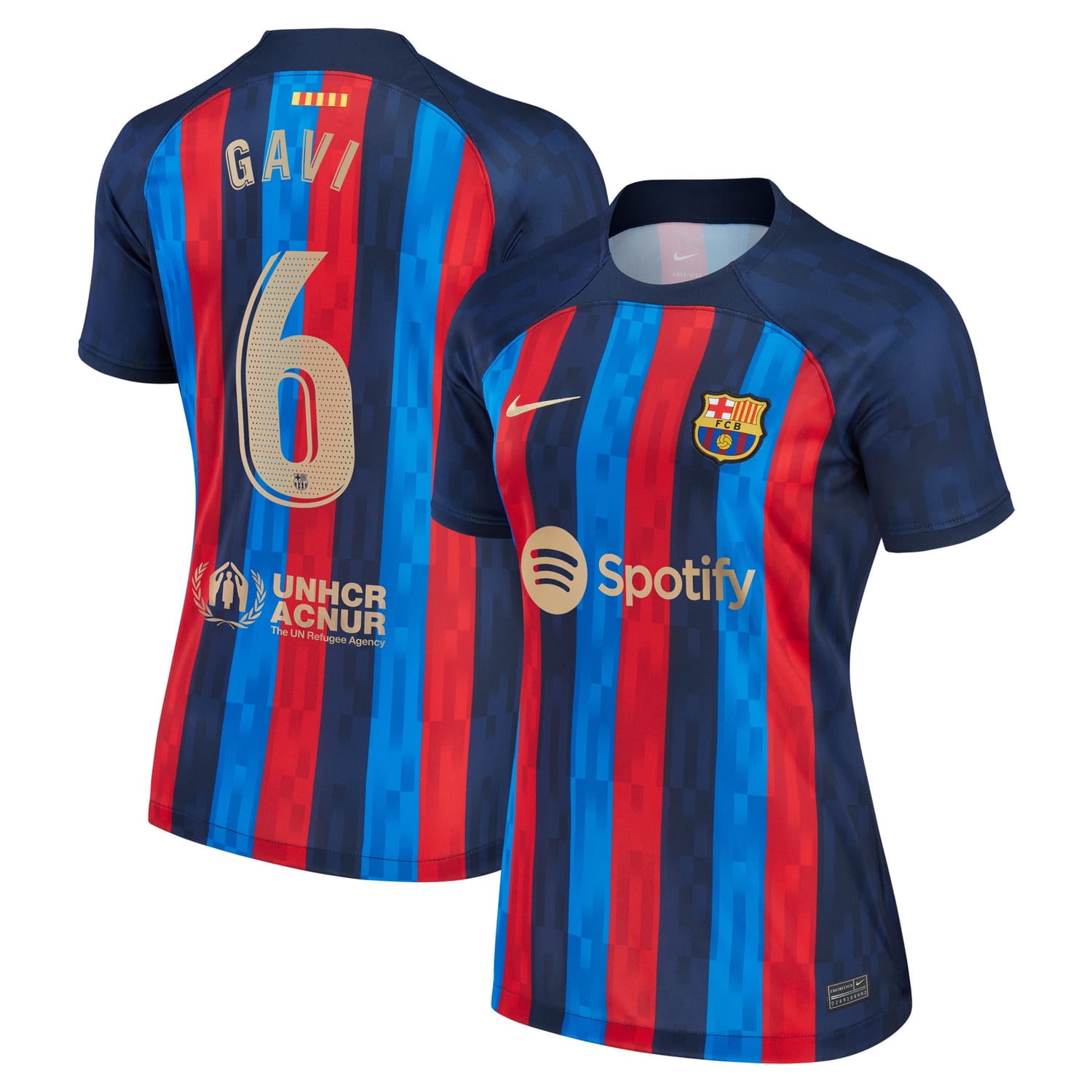 La Liga Barcelona Home Jersey Shirt Blue 2022-23 player Gavi printing for Women