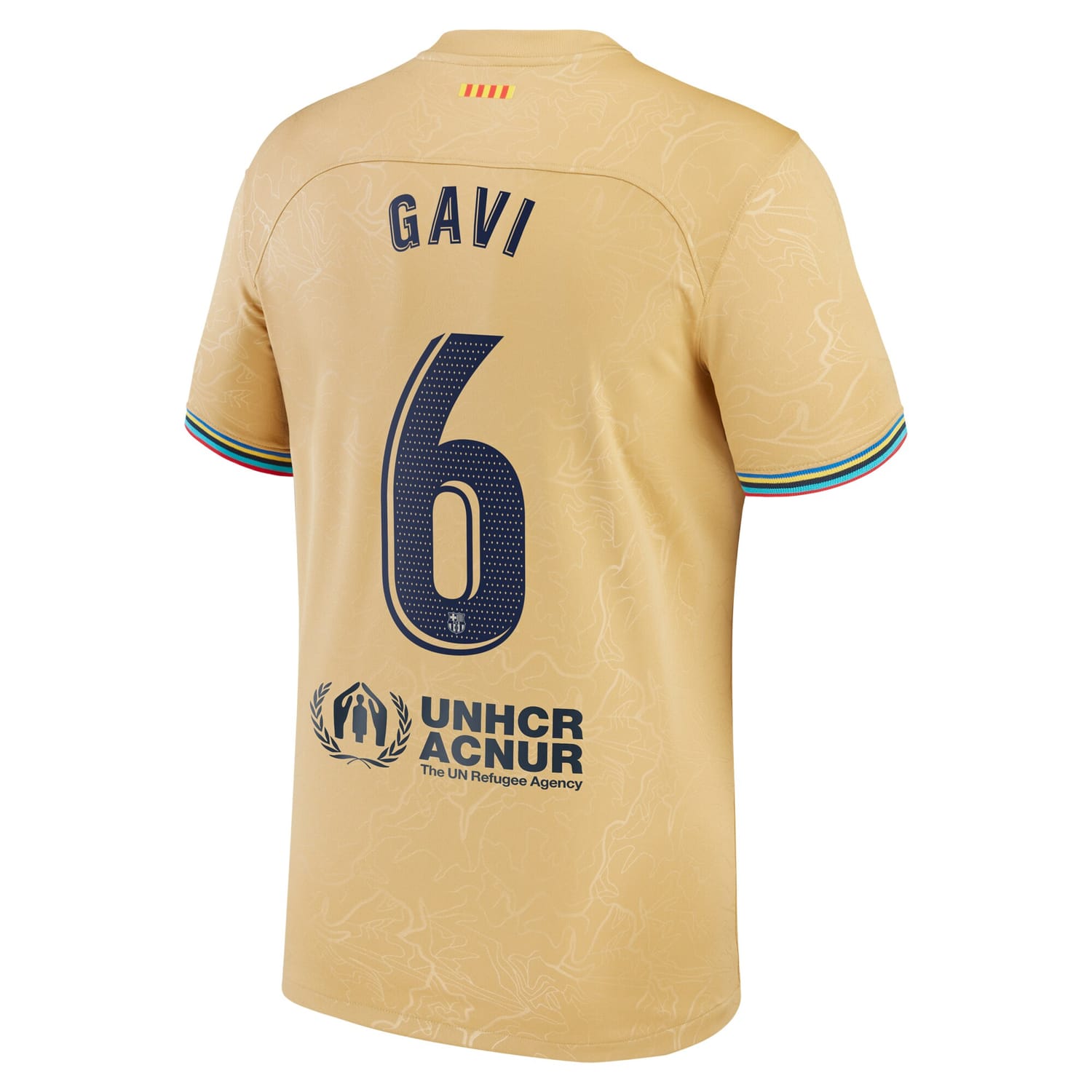 La Liga Barcelona Away Jersey Shirt Gold 2022-23 player Gavi printing for Men
