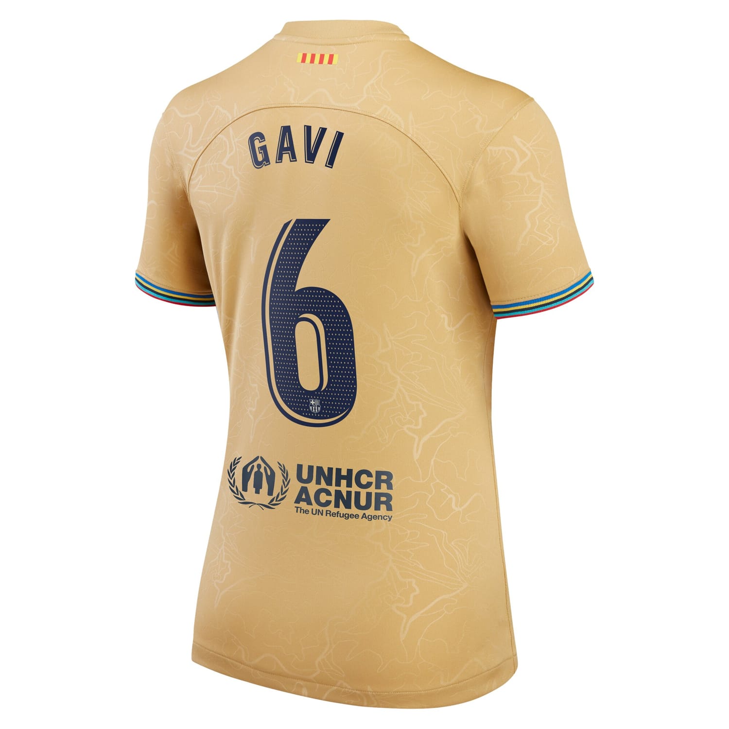 La Liga Barcelona Away Jersey Shirt Gold 2022-23 player Gavi printing for Women
