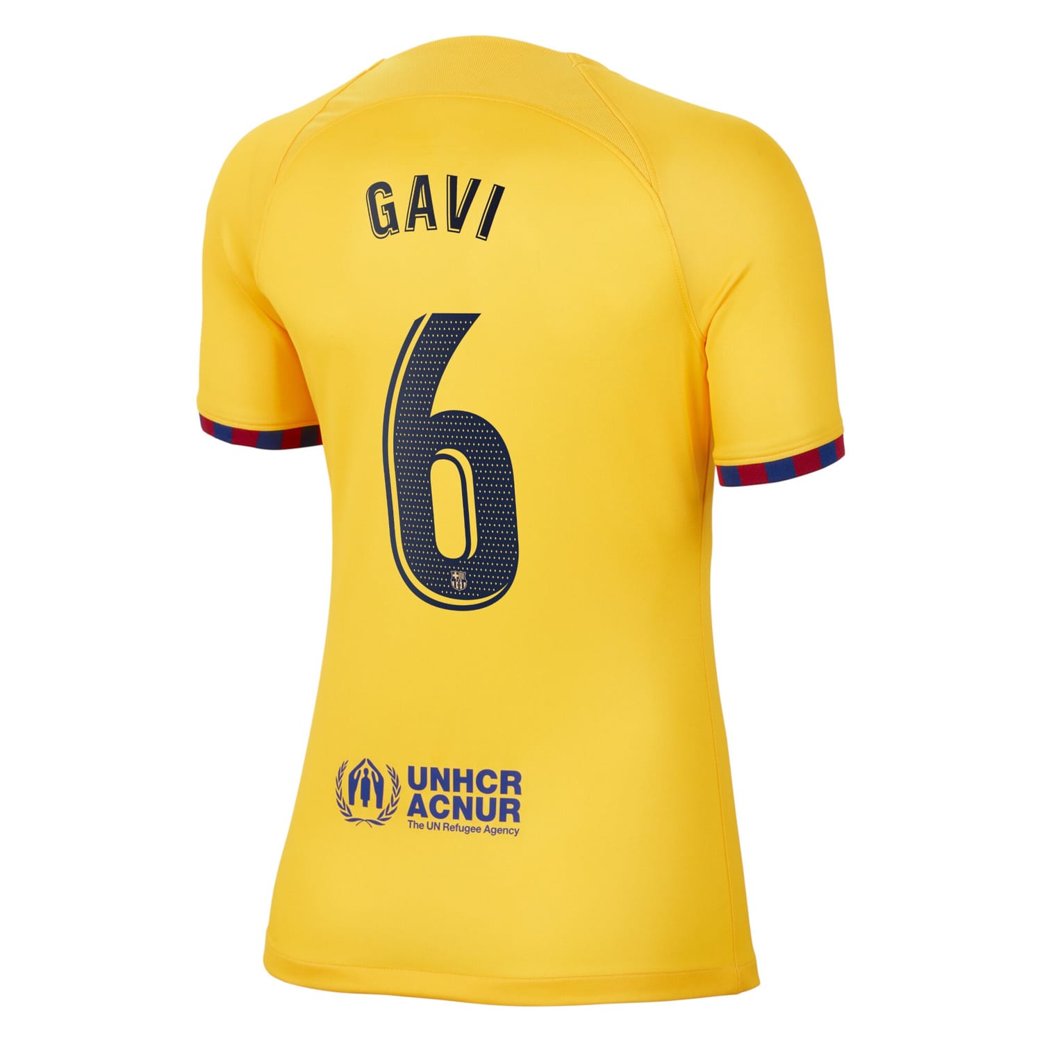 La Liga Barcelona Fourth Jersey Shirt Yellow 2022-23 player Gavi printing for Women